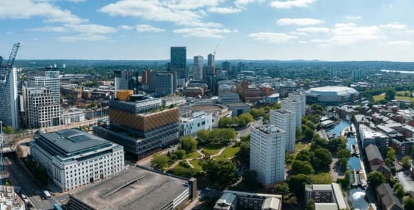 Aerial view of Birmingham, UK